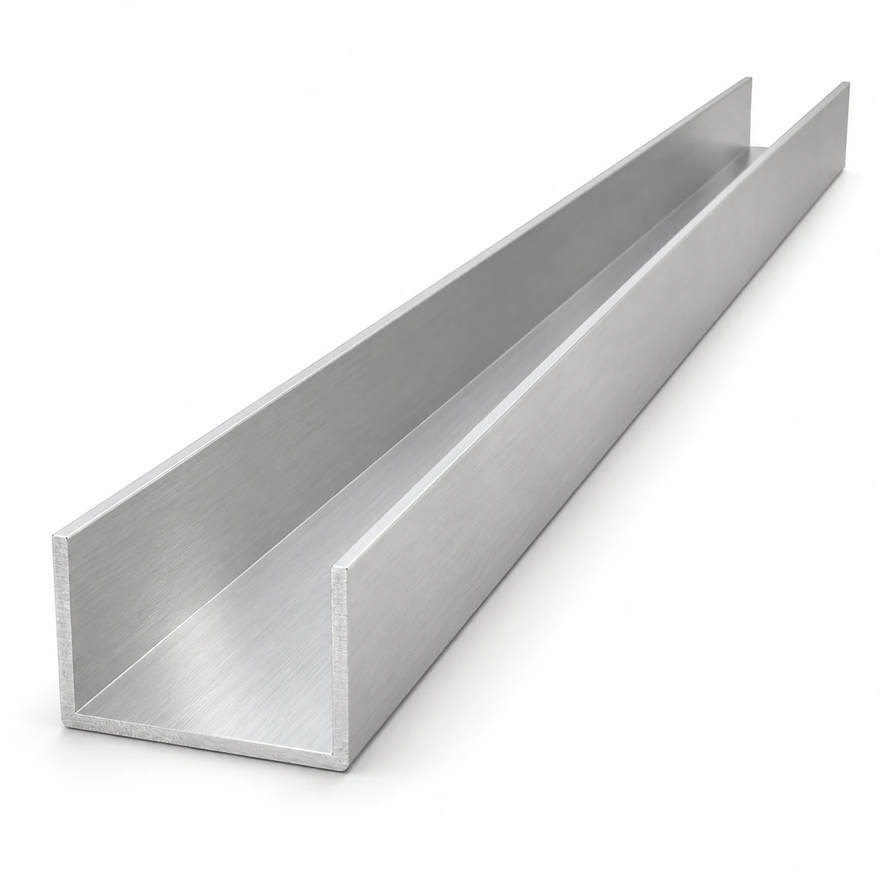 Aluminium-U-Profil gekantet · Beispielabbildung der Form in Natur