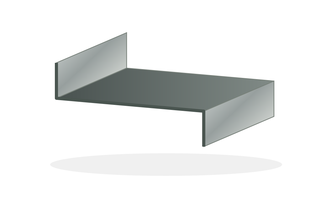 Schematische Darstellung: Aluminium-Außenfensterbank