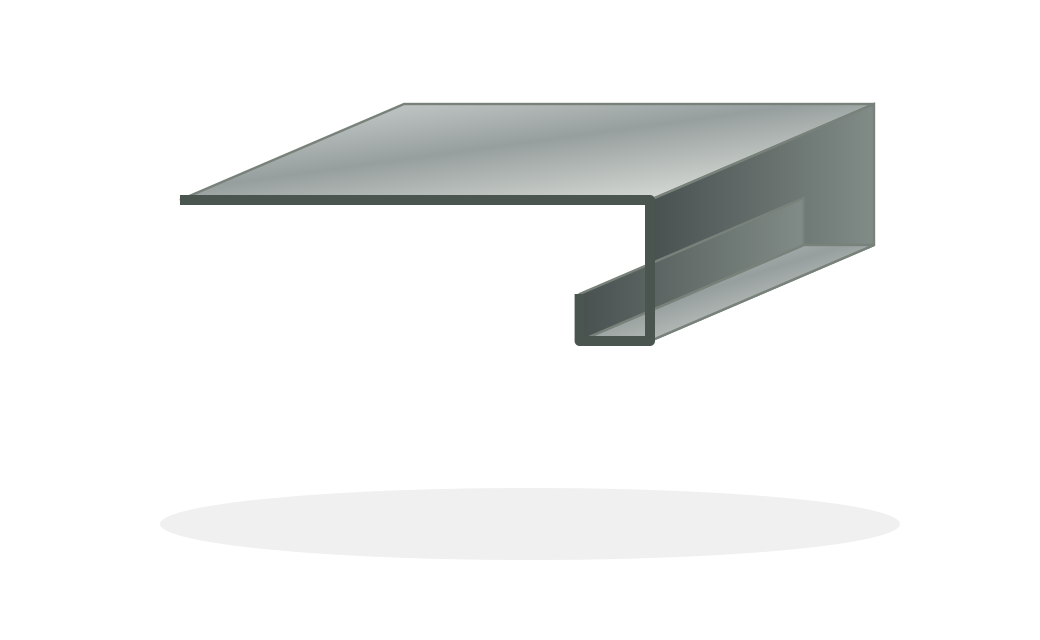 Schematische Darstellung: Einhangblech