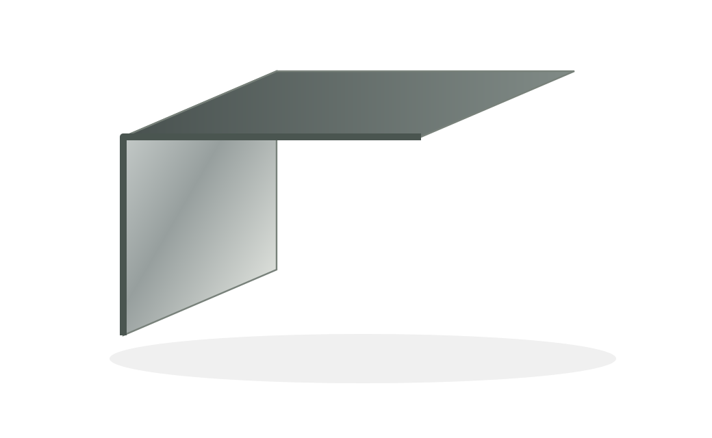 Schematische Darstellung: Kiesfangleiste Aluminium