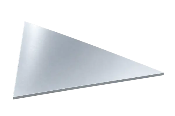 Dreieckzuschnitt aus Aluminium – freigestellte Beispielansicht