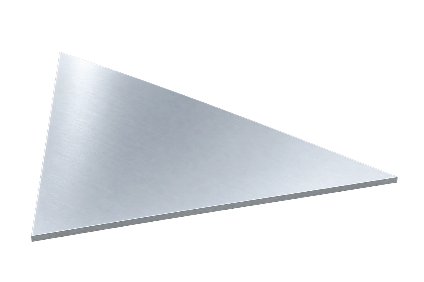 Dreieckzuschnitt aus Aluminium – freigestellte Beispielansicht