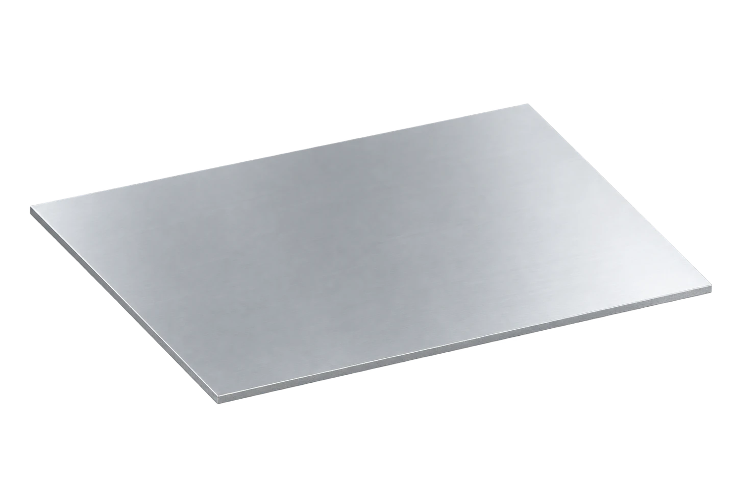 Rechteckzuschnitt aus Aluminium – freigestellte Beispielansicht