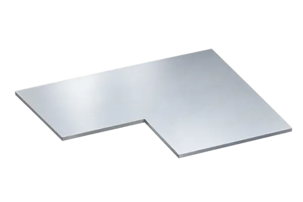Zuschnitt mit Ausschnitt aus Aluminium – freigestellte Beispielansicht