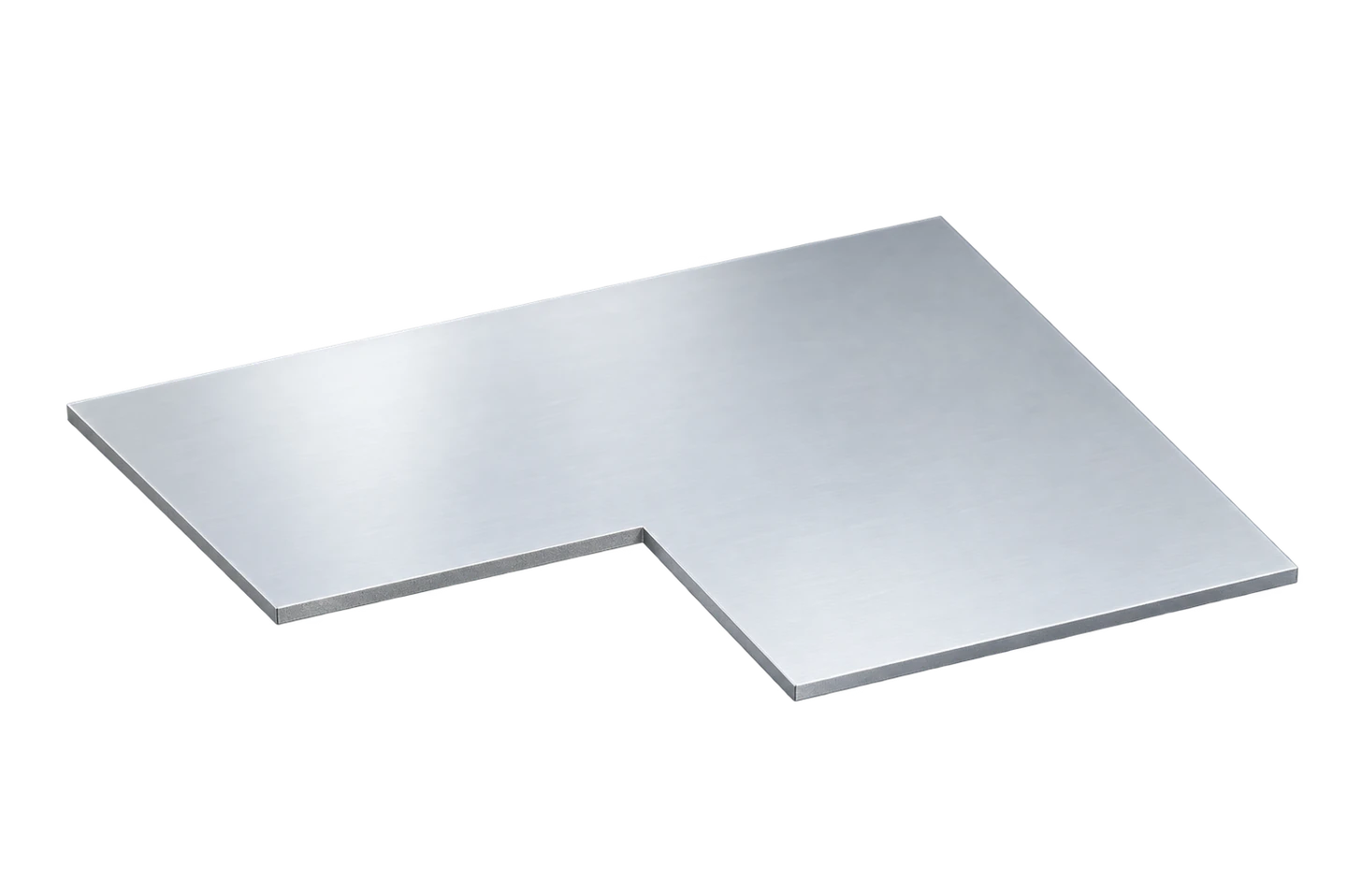 Zuschnitt mit Ausschnitt aus Aluminium – freigestellte Beispielansicht